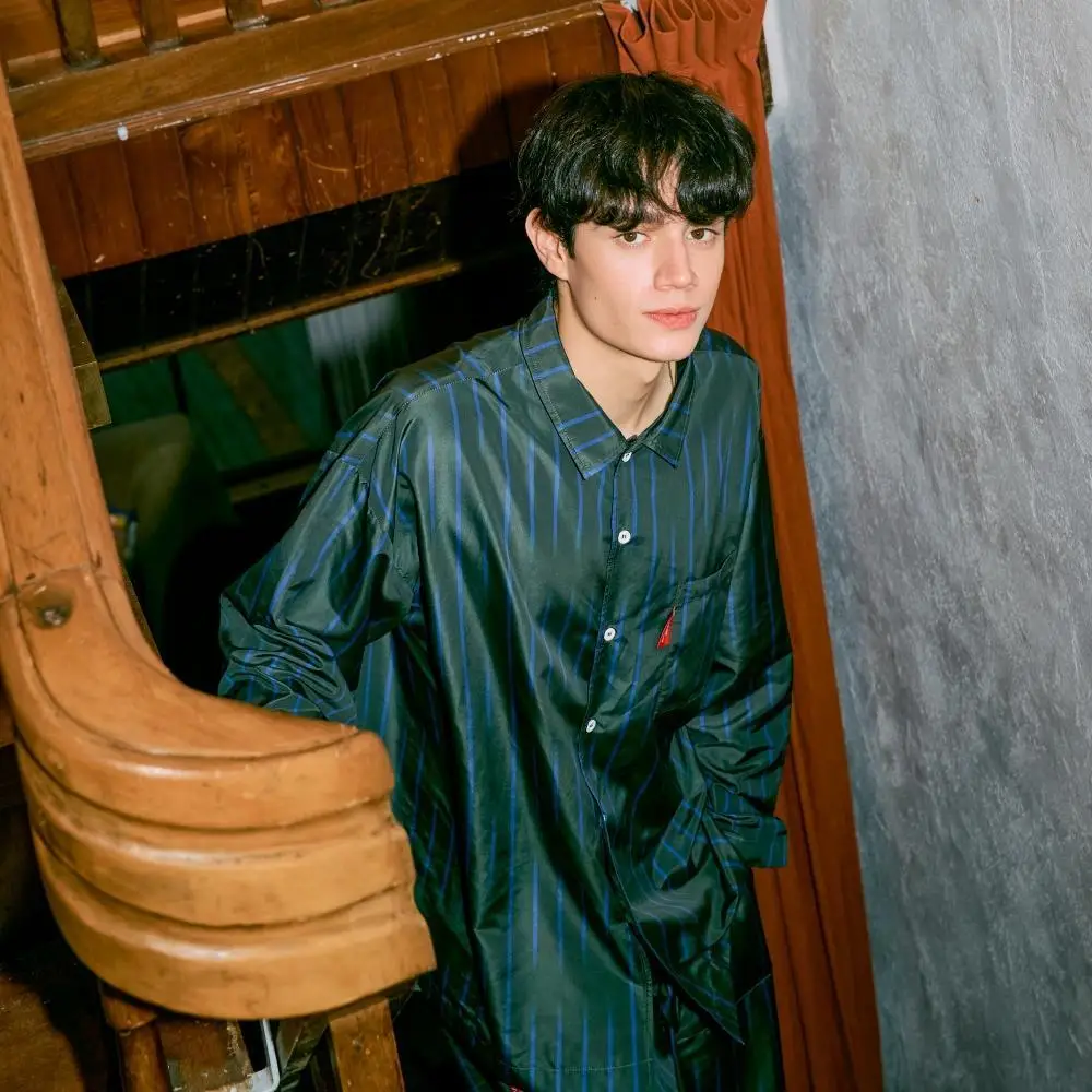 Furless pajamas[Long] - KhakiBlue Stripe 상세페이지 14